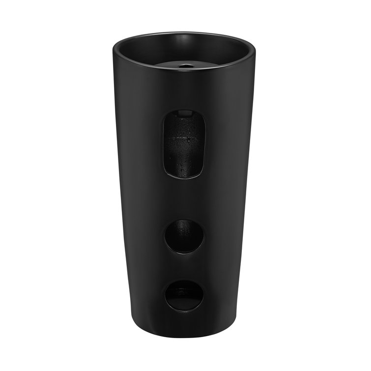Monaco Matte Black Ceramic Pedestal Sink