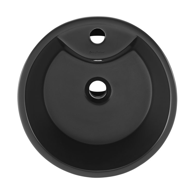 Monaco Matte Black Ceramic Pedestal Sink