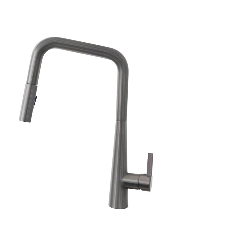 Gunmetal Stainless Steel Pull Down Kitchen Faucet with Spray