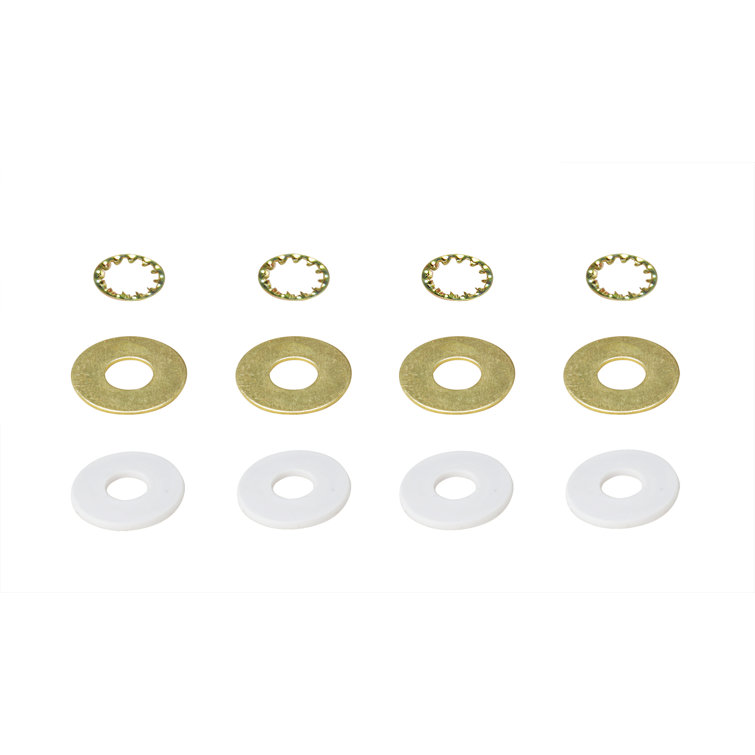 Brass and White Assorted Light Fixture Locknut and Washer Kit
