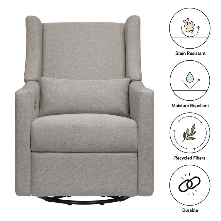 Eco-Weave Grey Performance Swivel Reclining Armchair with USB