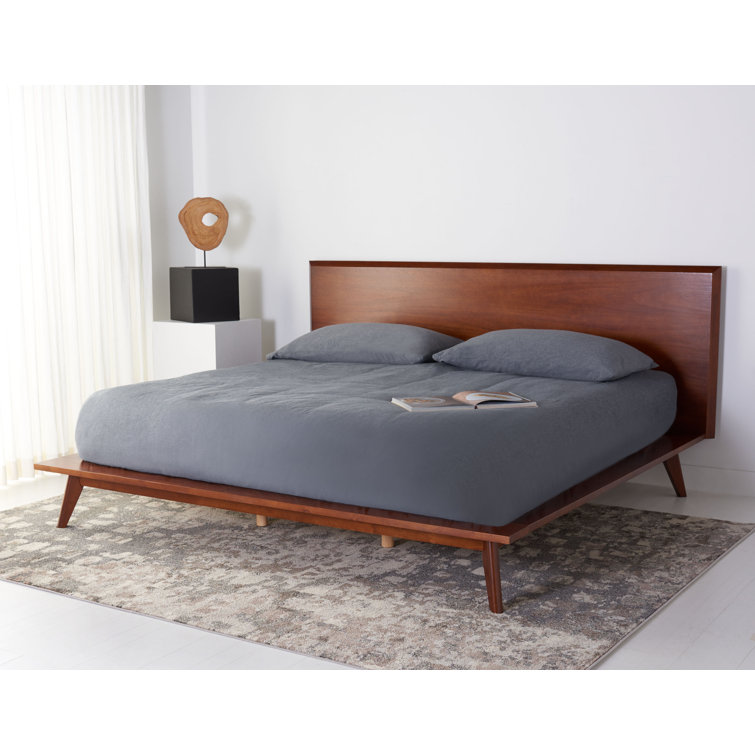 Moxie King-Size Bed with Drawer in Smooth Walnut Finish