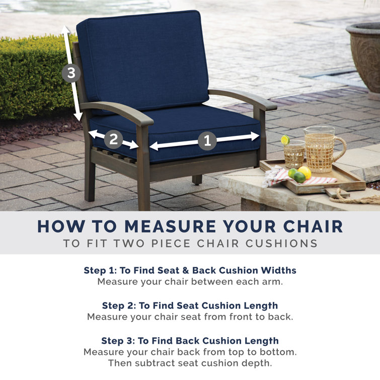 Clark Blue Polyester Outdoor Chaise Lounge Cushion