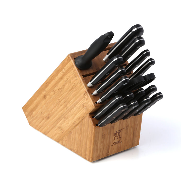 ZWILLING Professional S 18-Piece Knife Block Set, Chef Knife, Serrated Utility Knife, Steak Knife Set, Black
