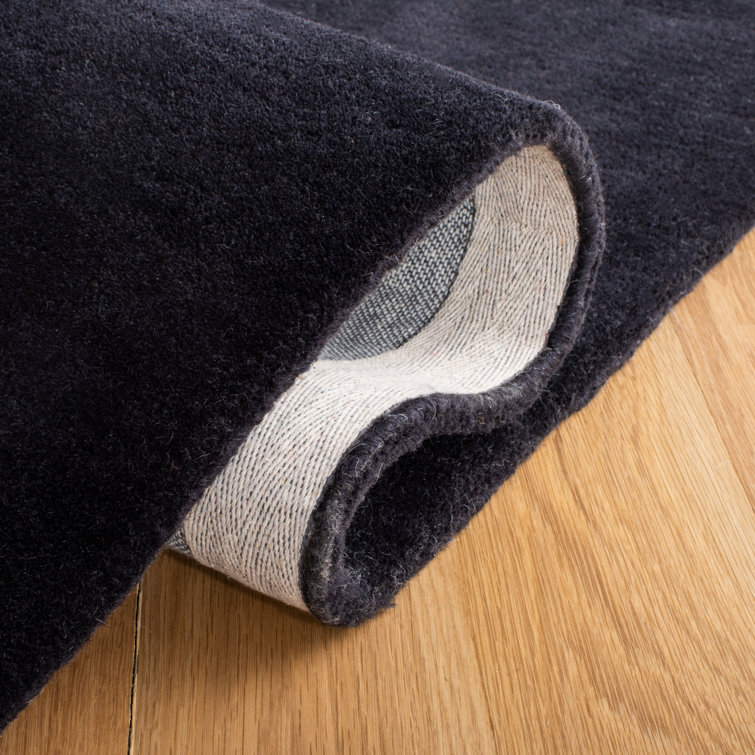 Ivory and Blue Abstract Wool 10' x 14' Rug