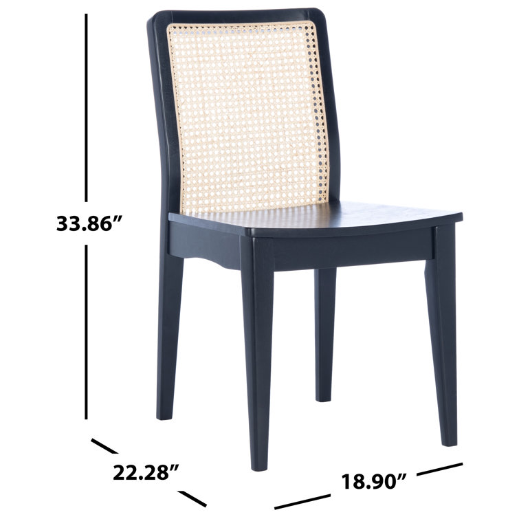 Montclair Black and Natural Rattan Coastal Dining Chair