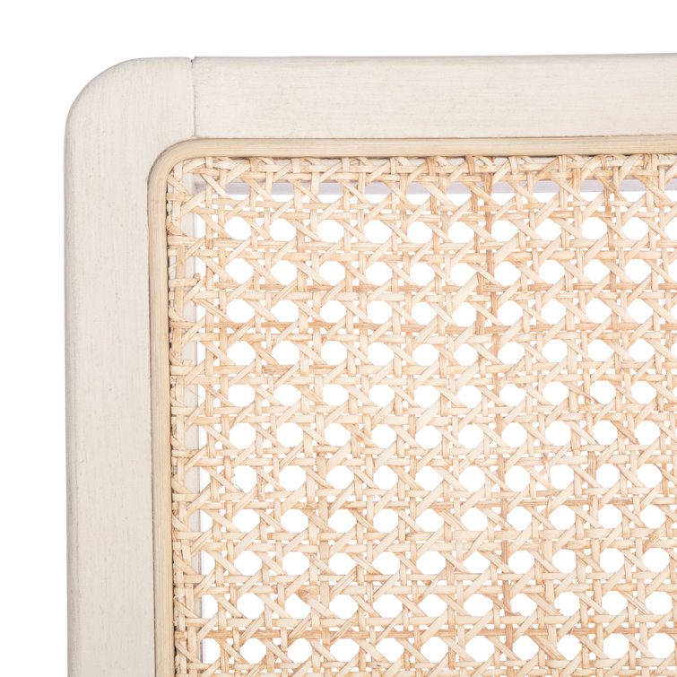 Benicio White and Natural Rattan Coastal Side Chair