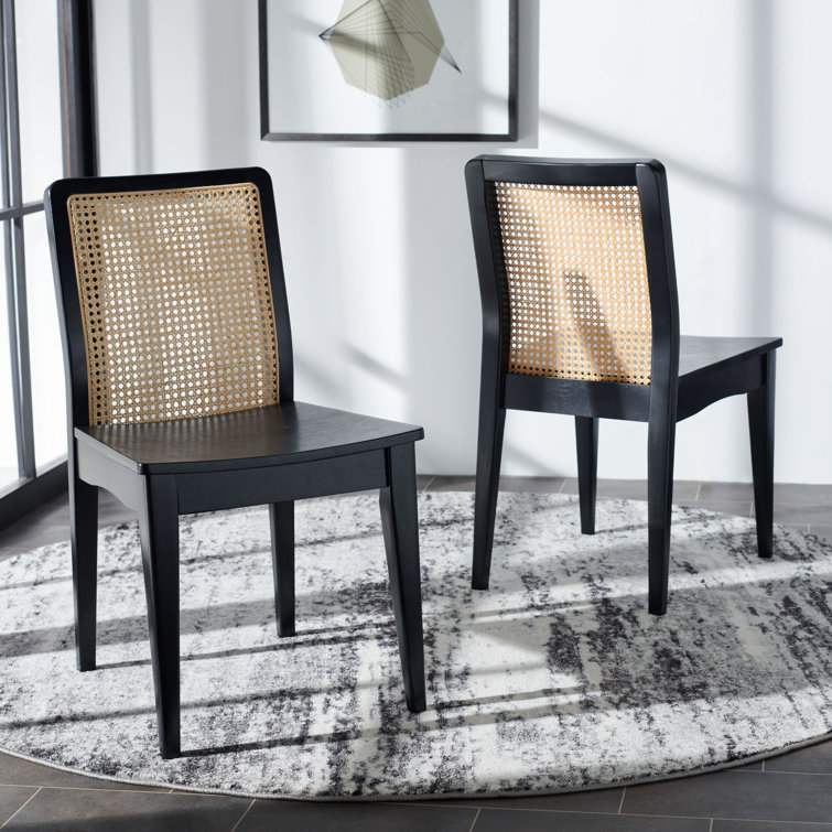 Montclair Black and Natural Rattan Coastal Dining Chair