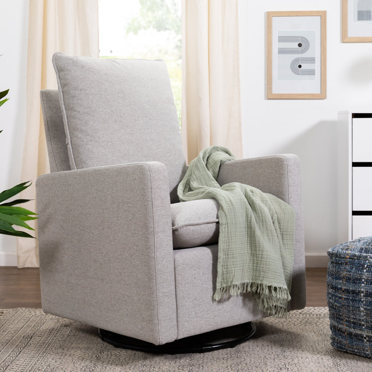 Cali 30" Performance Grey Eco-Weave Pillowback Swivel Glider