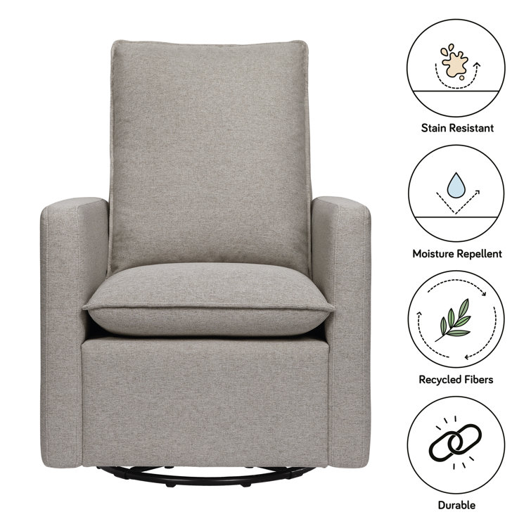 Cali 30" Performance Grey Eco-Weave Pillowback Swivel Glider