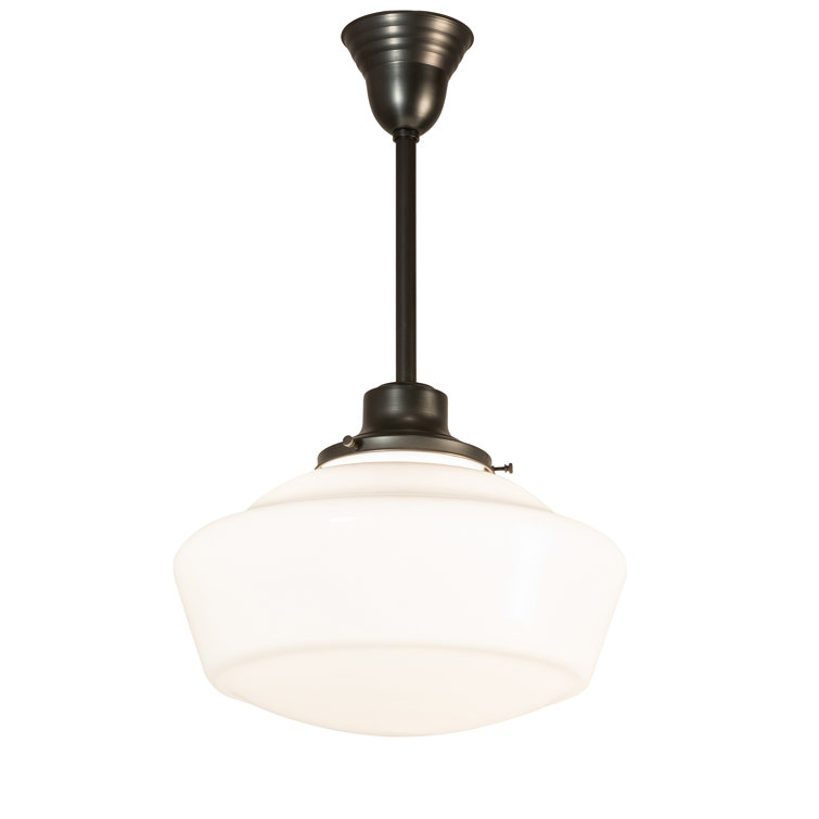 Craftsman Brown Glass Indoor/Outdoor Pendant Light