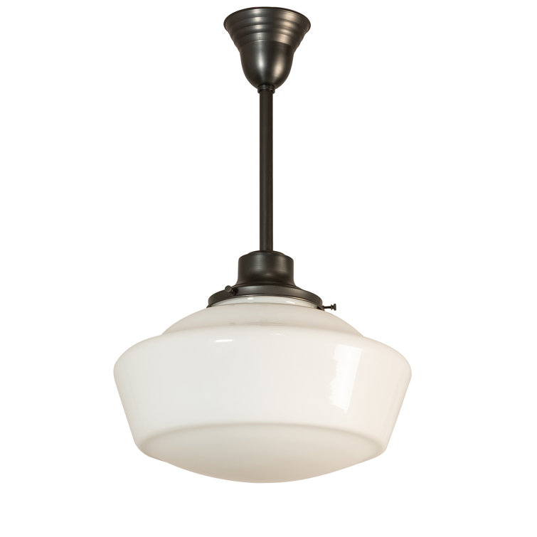 Craftsman Brown Glass Indoor/Outdoor Pendant Light