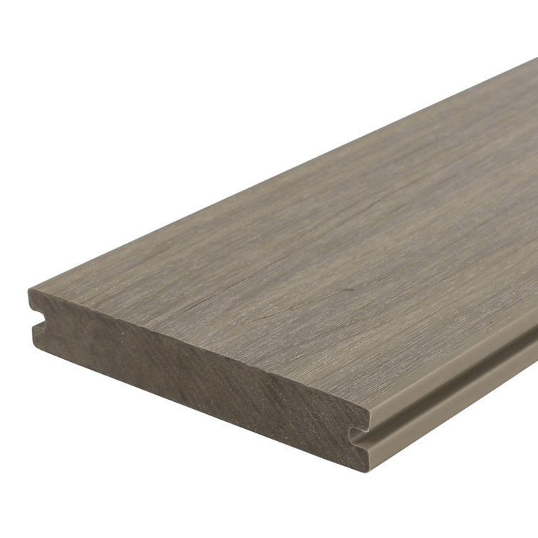 8-ft Roman Antique Composite Decking Board with Grooved Edge