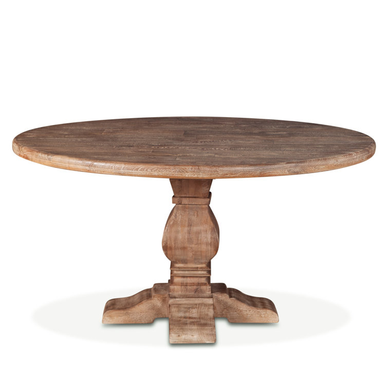 Candace 54" Reclaimed Mango Wood Round Dining Table in Antique Oak