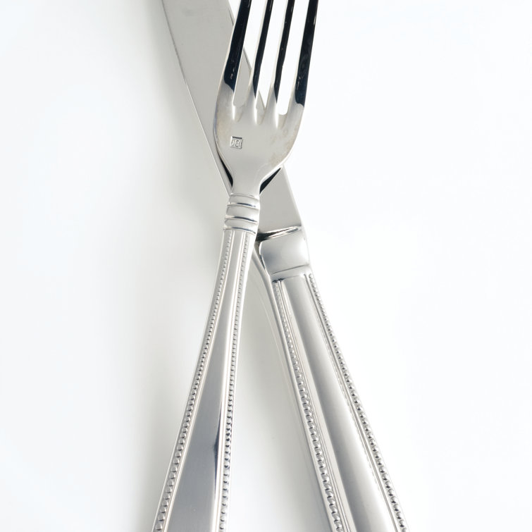 Fortessa Caviar 5 Piece 18/10 Stainless Steel Flatware Set, Service for 1