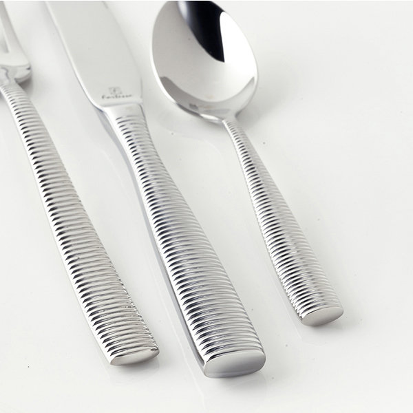 Polished Stainless Steel 5-Piece Flatware Set for One