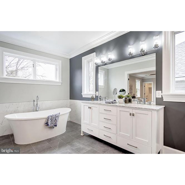 Studio 60'' White Acrylic Freestanding Soaking Bathtub