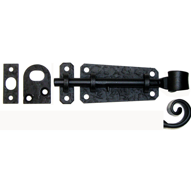 Matte Black Forged Iron Surface Bolt for Gates and Cabinets