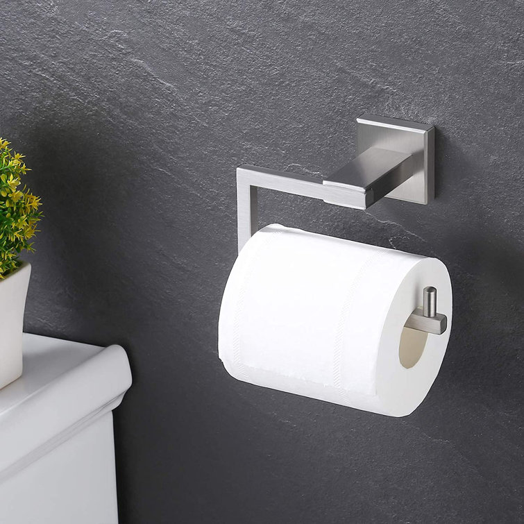 Brushed Nickel Wall Mounted Square Toilet Paper Holder