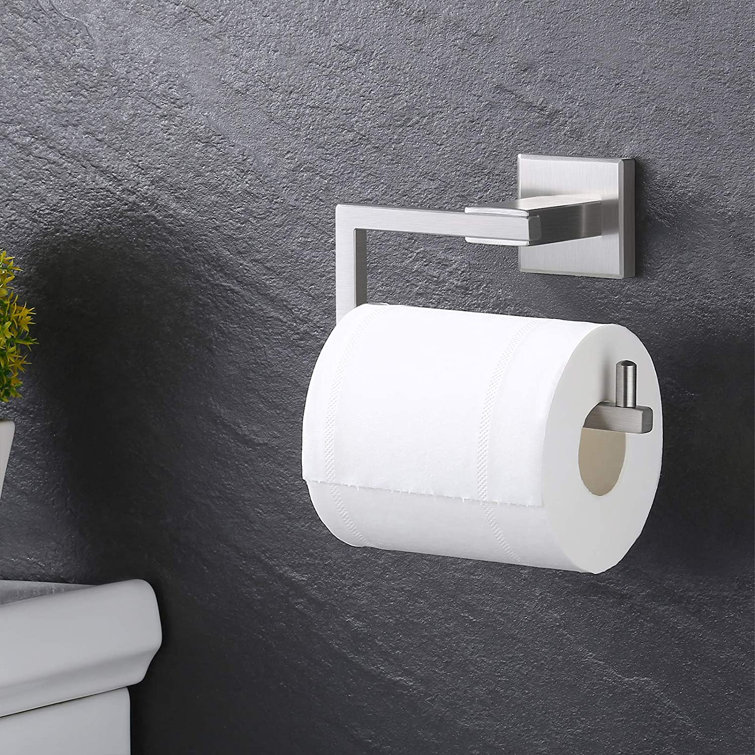 Brushed Nickel Wall Mounted Square Toilet Paper Holder
