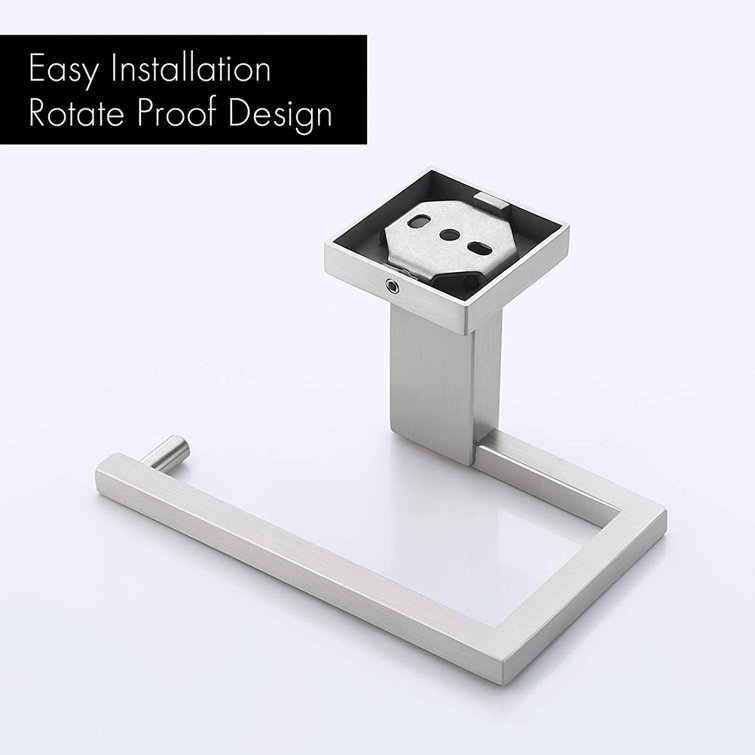 Brushed Nickel Wall Mounted Square Toilet Paper Holder