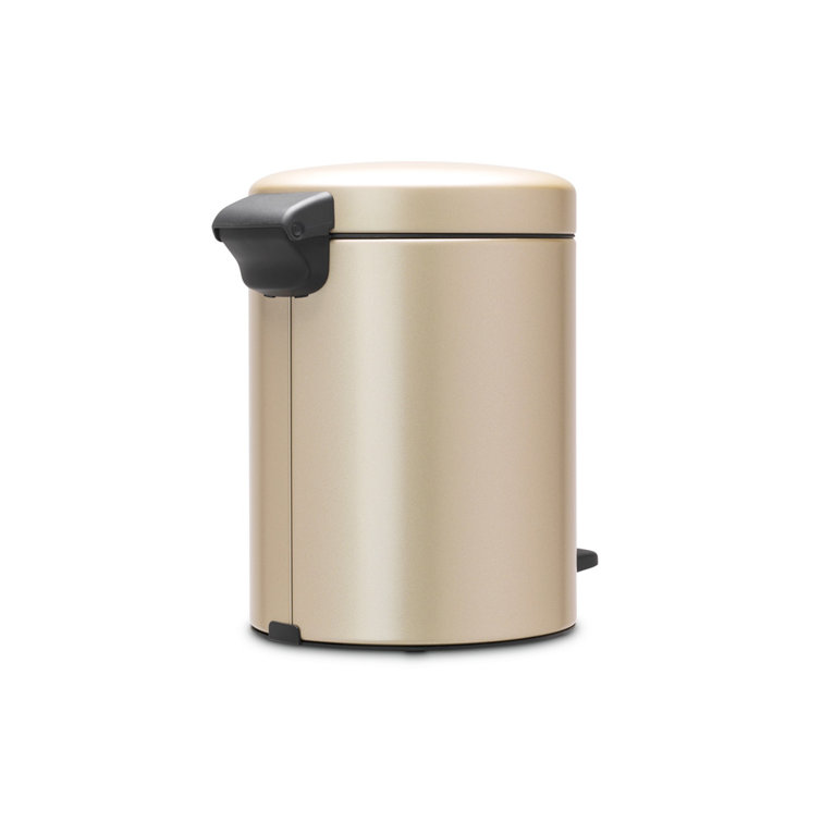 Champagne Plastic 1.3 Gallon Pedal Trash Can