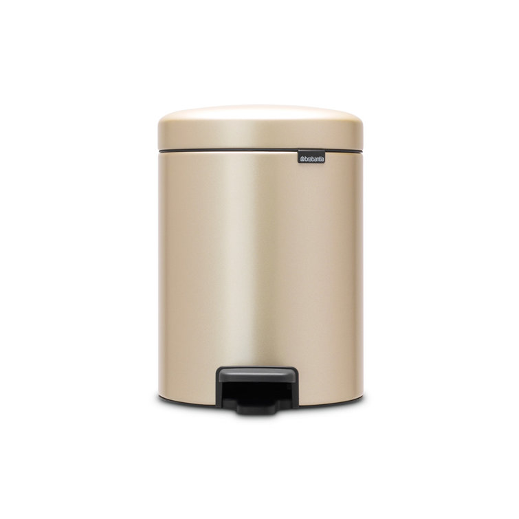Champagne Plastic 1.3 Gallon Pedal Trash Can