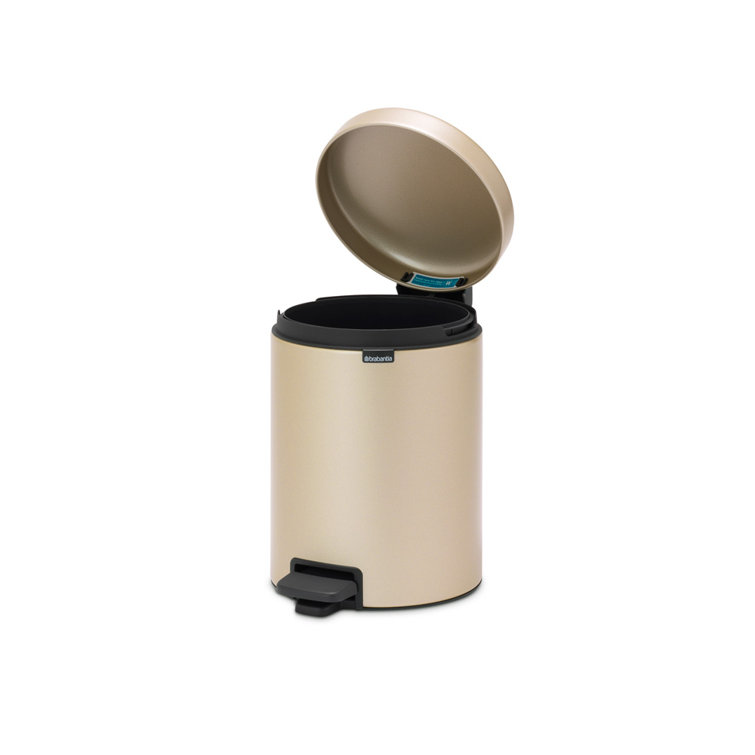 Champagne Plastic 1.3 Gallon Pedal Trash Can