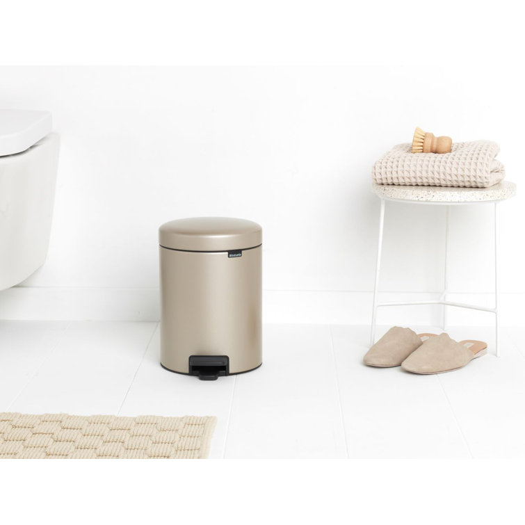 Champagne Plastic 1.3 Gallon Pedal Trash Can