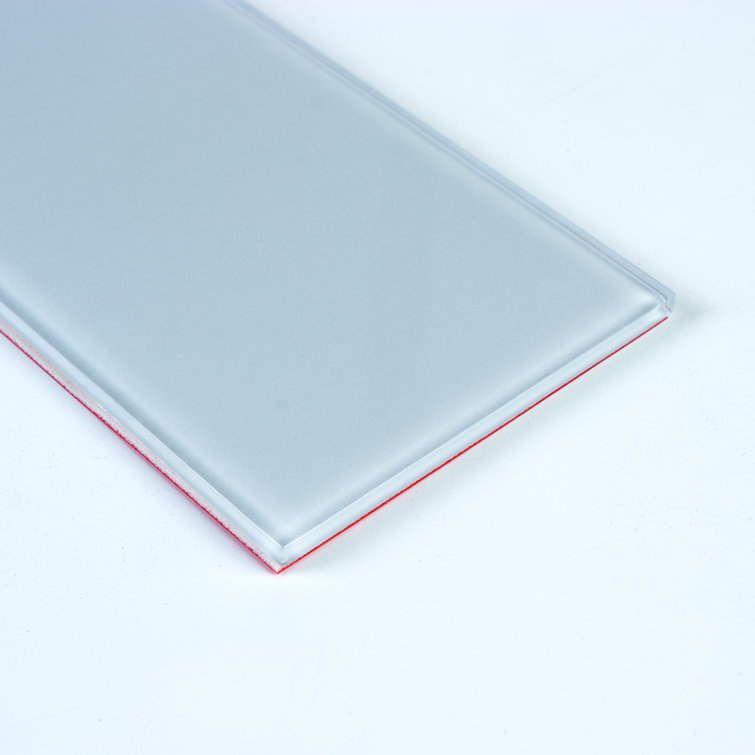 Moonlight Gray 3'' x 6'' Glass Peel and Stick Subway Tile