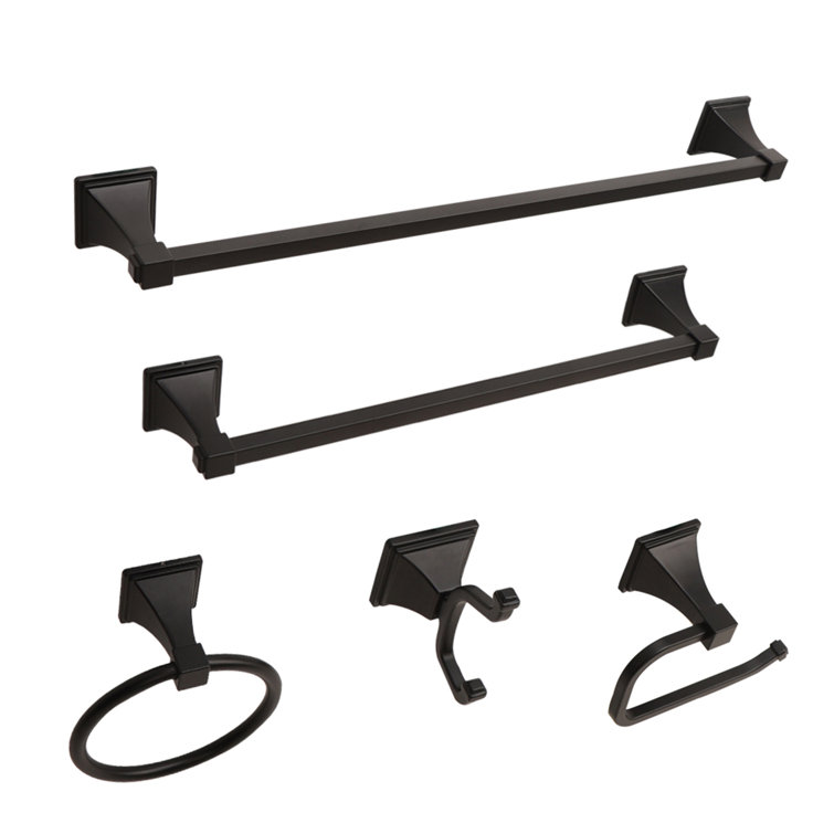 Oil Rubbed Black 5-Piece Metal Bathroom Hardware Set
