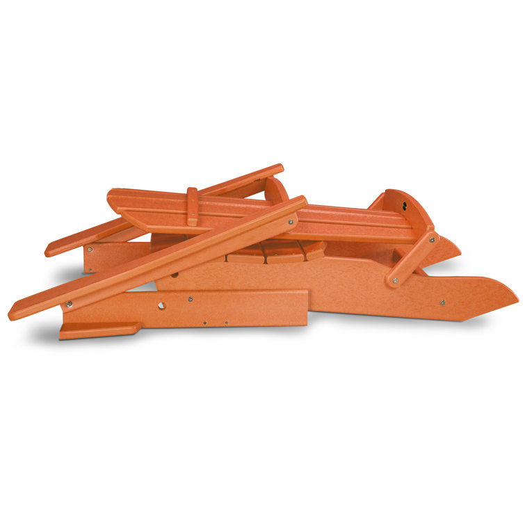 Palm Coast Tangerine POLYWOOD Folding Adirondack Chair
