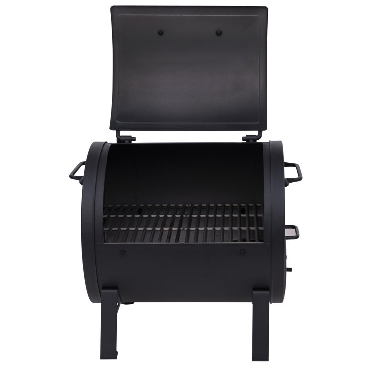 American Gourmet Black Portable Charcoal Tabletop Grill with Smoker