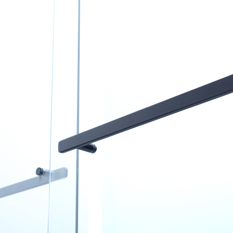 Matte Black 48" W x 76" H Double Sliding Glass Shower Door
