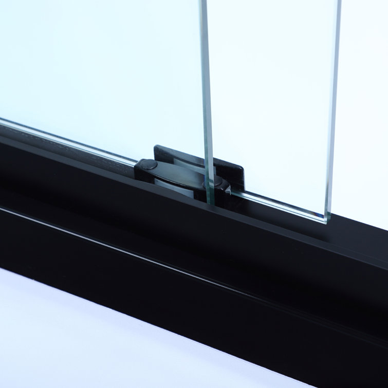 Matte Black 48" W x 76" H Double Sliding Glass Shower Door
