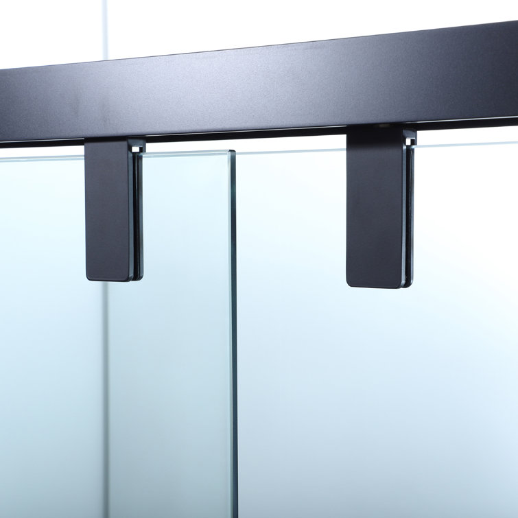 Matte Black 48" W x 76" H Double Sliding Glass Shower Door