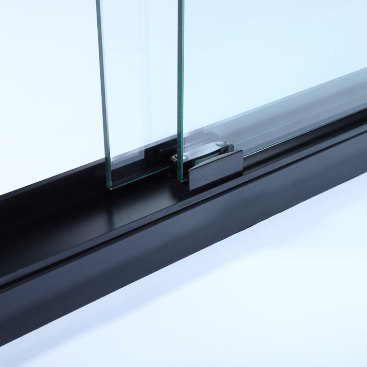 Matte Black 48" W x 76" H Double Sliding Glass Shower Door