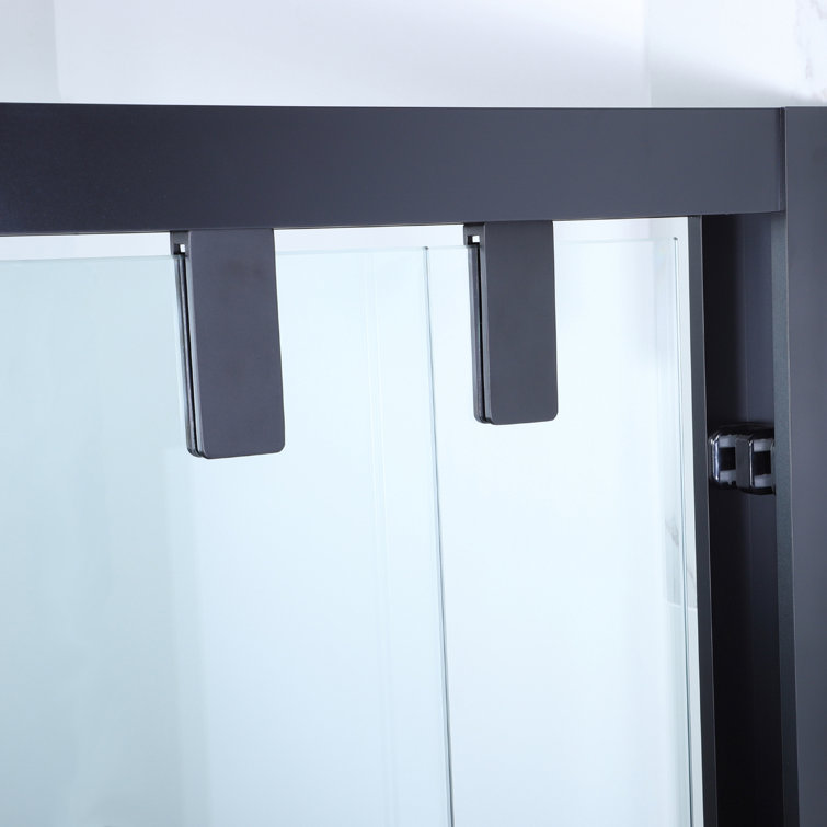 Matte Black 48" W x 76" H Double Sliding Glass Shower Door