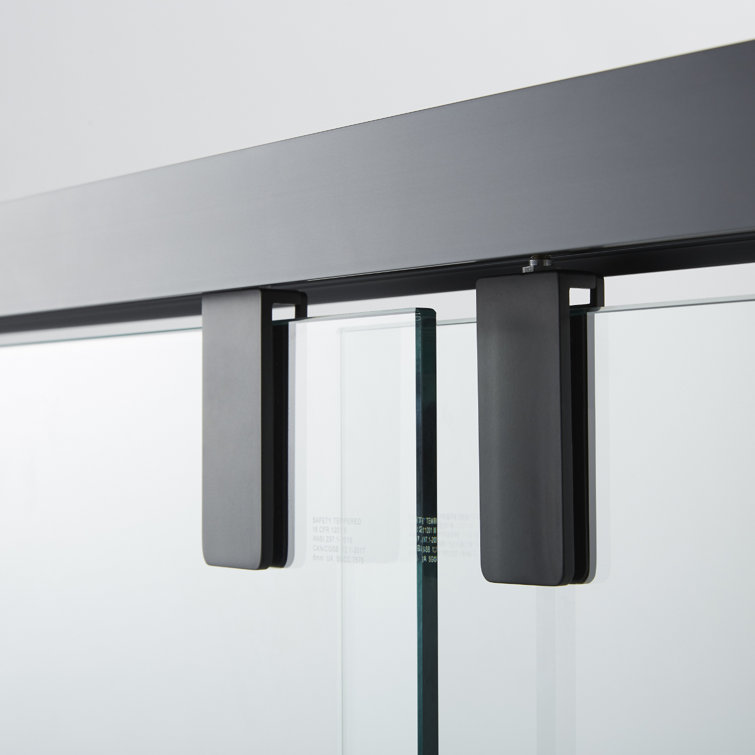 60" Matte Black Double Sliding Framed Glass Tub Door