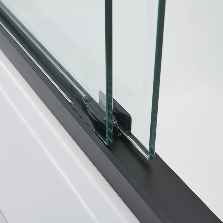 60" Matte Black Double Sliding Framed Glass Tub Door