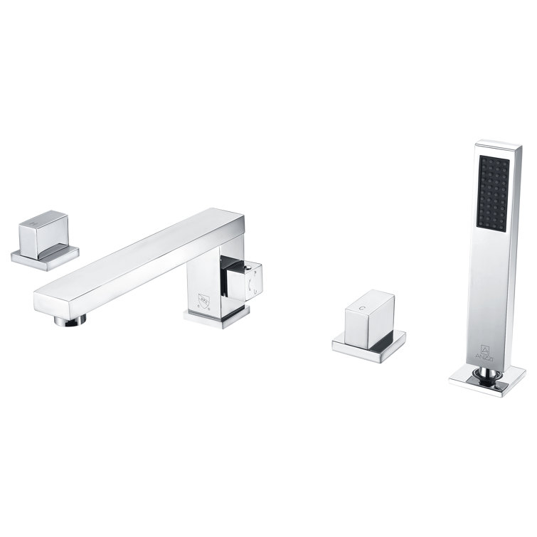 Polished Chrome 2-Handle Deck-Mount Roman Tub Faucet