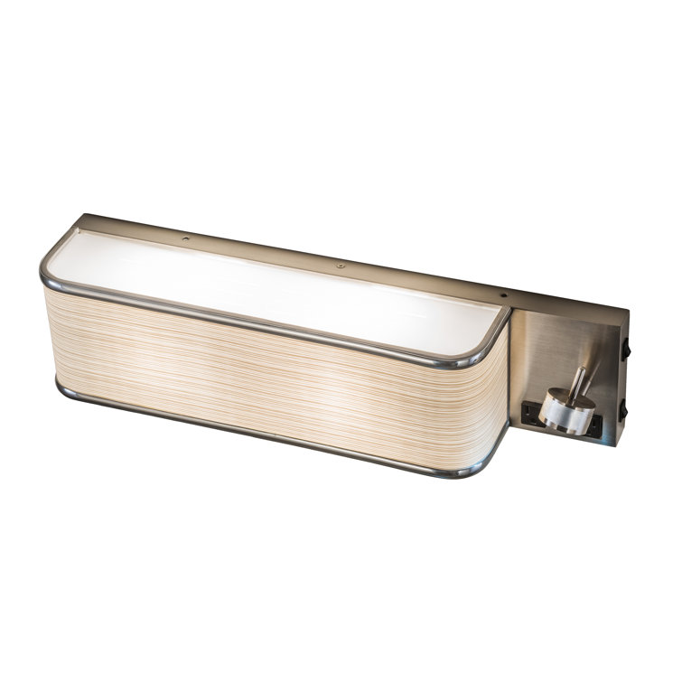 Nickel Finish Beige/White Dimmable 2-Light Sconce