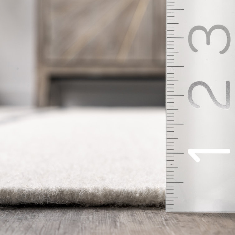 Ivory and Gray Striped Wool 4' x 6' Flat Woven Rug