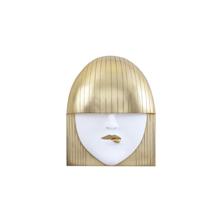 Large White and Gold Resin Fashion Faces Wall Art