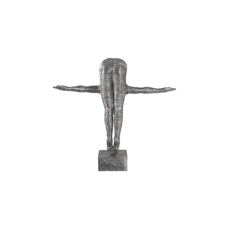 Transitional Black and Silver Large Aluminum Diving Sculpture
