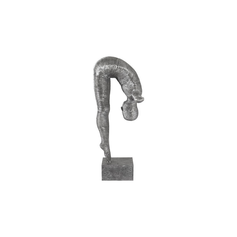 Transitional Black and Silver Large Aluminum Diving Sculpture