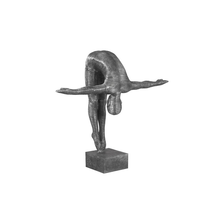 Transitional Black and Silver Large Aluminum Diving Sculpture