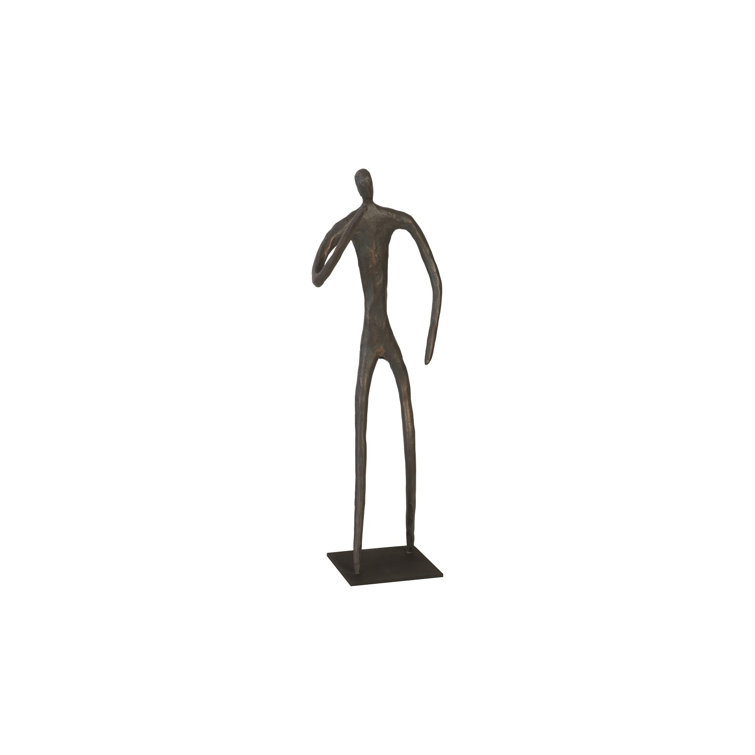 Transitional Bronze Finish Metal Abstract Figurine, 21" Height