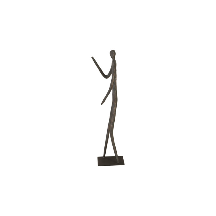 Transitional Bronze Finish Metal Abstract Figurine, 21" Height