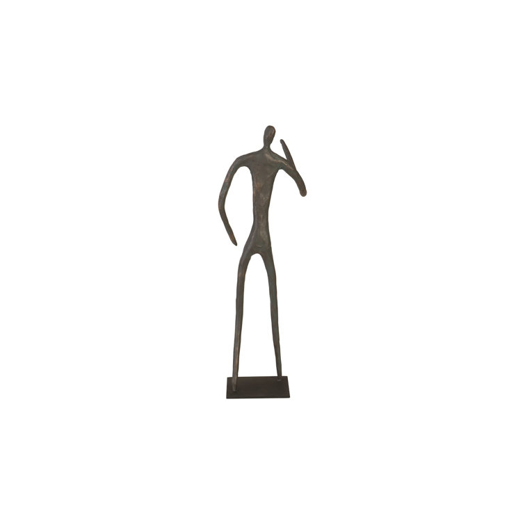 Transitional Bronze Finish Metal Abstract Figurine, 21" Height